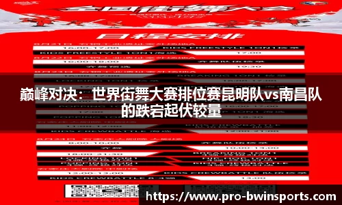 巅峰对决：世界街舞大赛排位赛昆明队vs南昌队的跌宕起伏较量